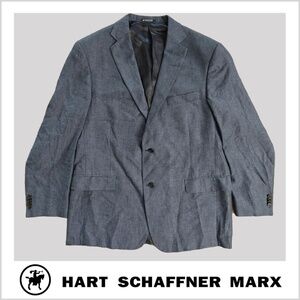 Marx‎ Hart Schaffner Men's Linen Blue Blazer Size 46R